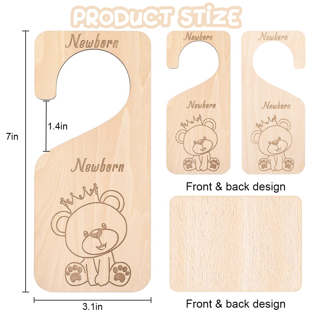 Gigicloud 7pcs Baby Closet Dividers for Clothes Organizer, Wooden Baby Closet Size Divider Organizer Set Clothing Dividers 0-24 Months Baby Clothes Size Hanger Organizer for Newborn Baby Clothes