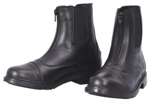tuffrider ladies starter front zip paddock boots - black - 7.5 - wide