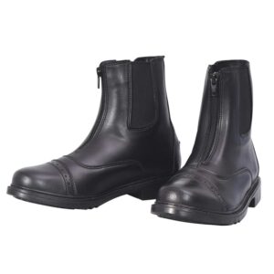 tuffrider ladies starter front zip paddock boots - black - 9 - wide