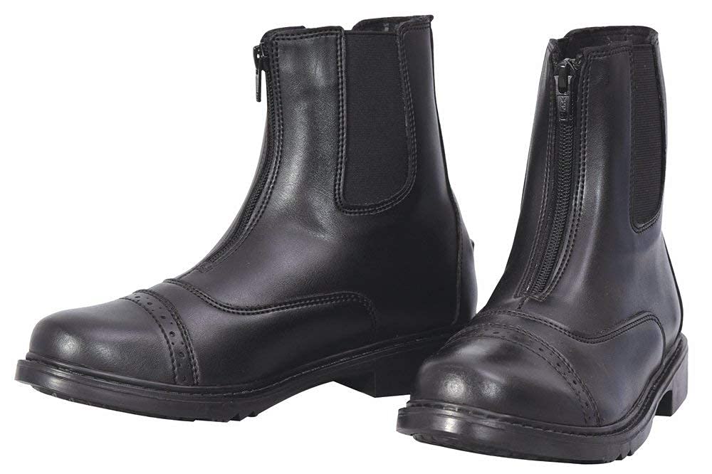 TuffRider Ladies Starter Front Zip Paddock Boots - Black - 7 - Wide