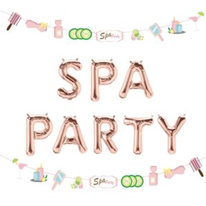 laventy 2 pcs spa party balloons spa party decoration nail polish banner spa party banner spa theme birthday party salon party decoration makeup party decoration
