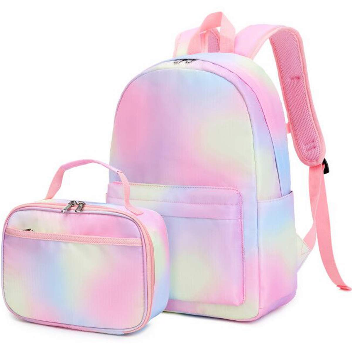 CAMTOP Backpack for Girls Kids School Backpack with Lunch Box Preschool Kindergarten BookBag Set (Rainbow A)