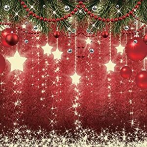 CHAIYA 8X6ft Red Christmas Backdrop Sparkling Stars Christmas Backdrops for Photography Glittering Stars Kids Christmas Backdrop for Pictures New Year Backdrop for Party Decorations cy128