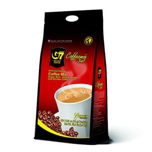trung nguyen g7 instant coffee - 3-in-1 with nano+ technology, roasted ground blend, non-dairy creamer & sugar (100 sticks)