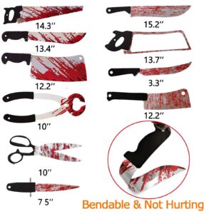 32PCS Halloween Bloody Garland Banner Props Halloween Decorations Halloween Zombie Vampire Party Decorations Supplies for Haunted House Bar Office Home Indoor Outdoor Yard Décor Weapons Hanging Banner