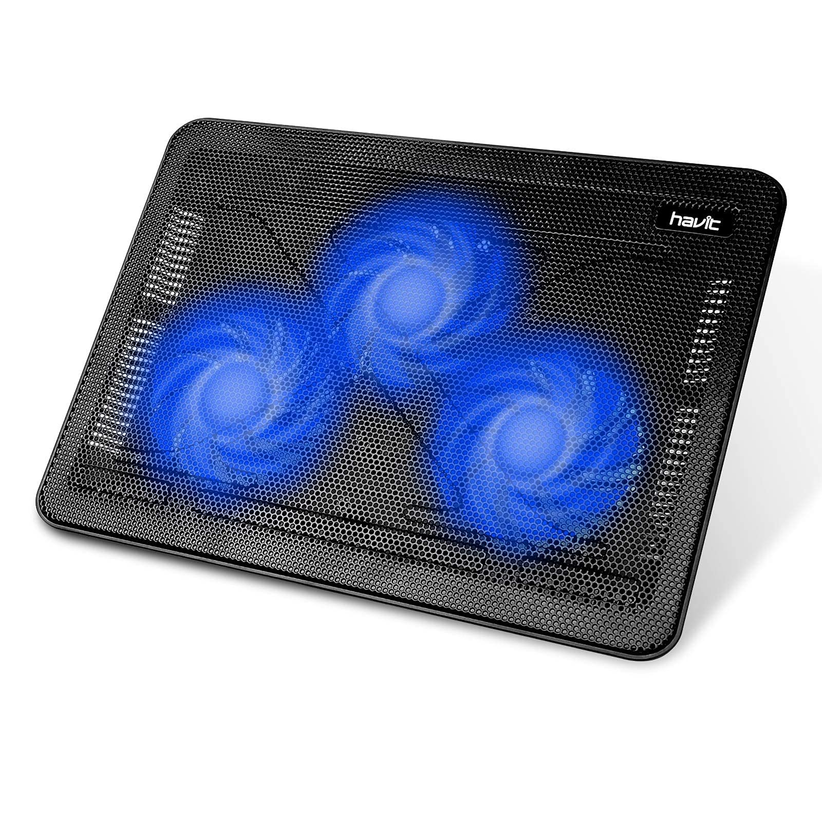 Havit HV-F2056 15.6"-17" Laptop Cooler Cooling Pad - Slim Portable USB Powered (3 Fans) Blue & Red