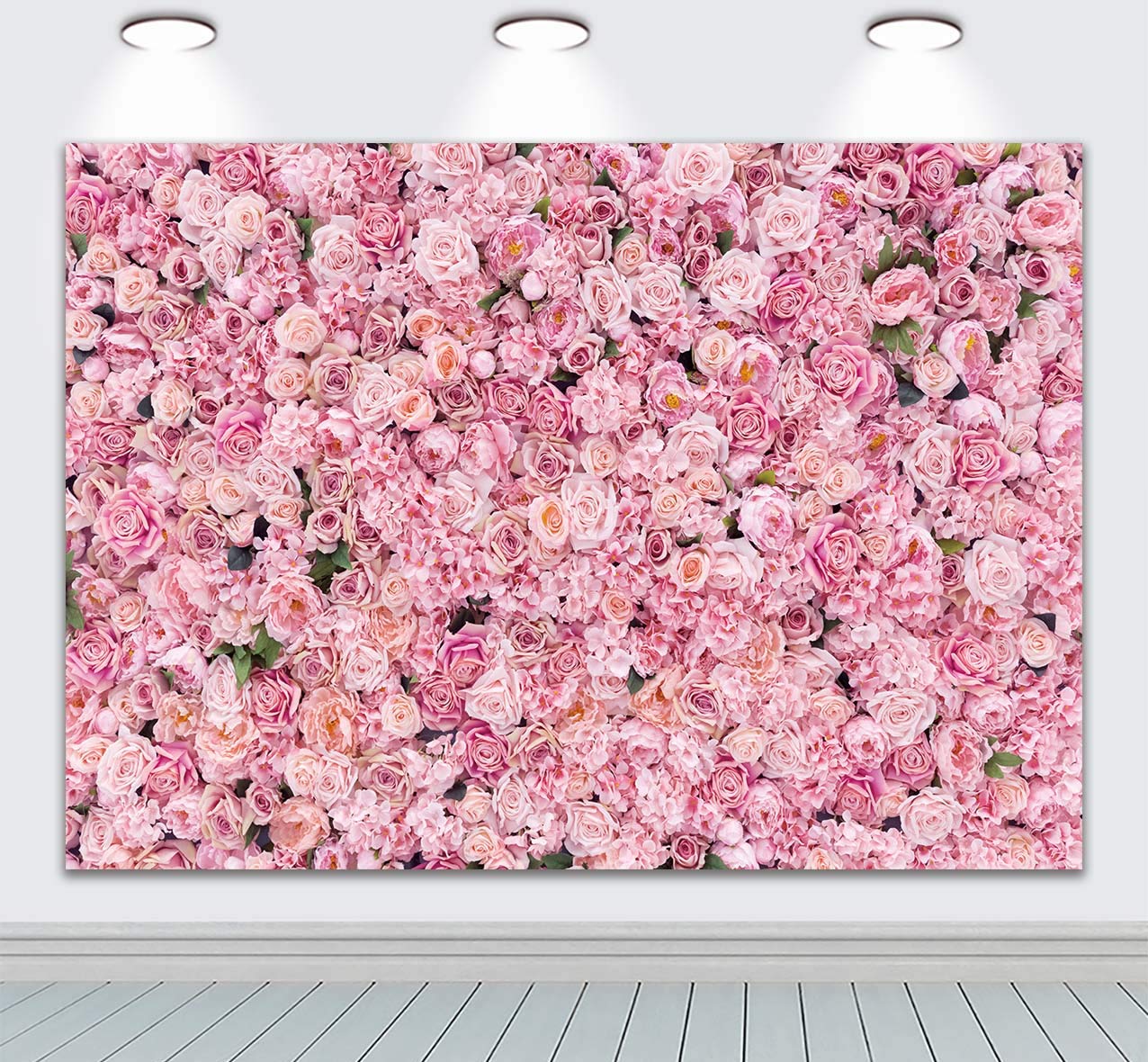 BINQOO 7x5ft Pink Rose Wall Background Mother Day Pink Flowers Backdrops Spring Tea Party Flowers Backdrop Girls Birthday Pink Princess Weeding Bridal Shower Pink Floral Anniversary Ceremony Decor