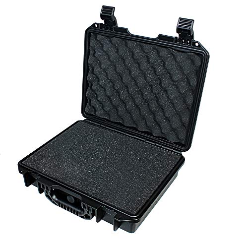 AxiGear Waterproof Hard Case with DIY Customizable Foam Insert - 14 x 12 x 4in