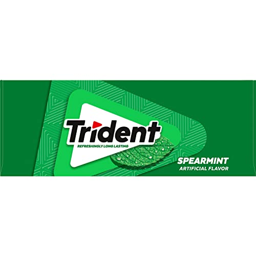 Trident Spearmint Sugar Free Gum, 6 Pocket Packs of 28 Pieces (168 Total Pieces)