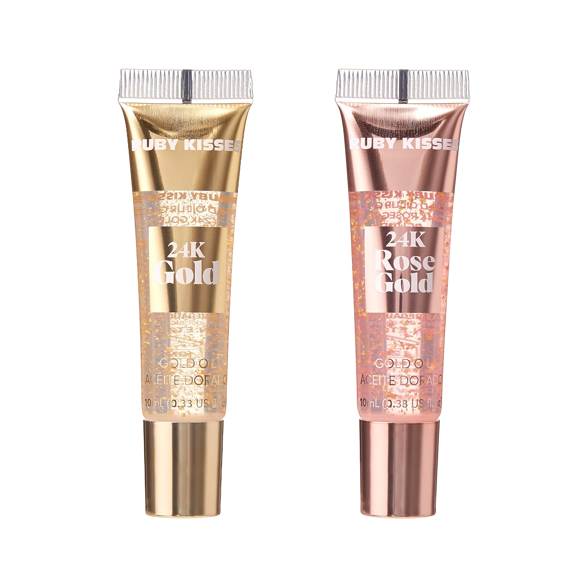 Ruby Kisses 24K Gold Oil Lip Gloss (3 Count, Gold)