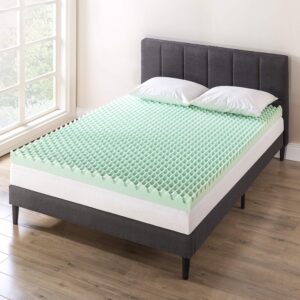 Best Price Mattress 4 Inch Egg Crate Memory Foam Mattress Topper with Calming Aloe Infusion, CertiPUR-US Certified, Twin, Green