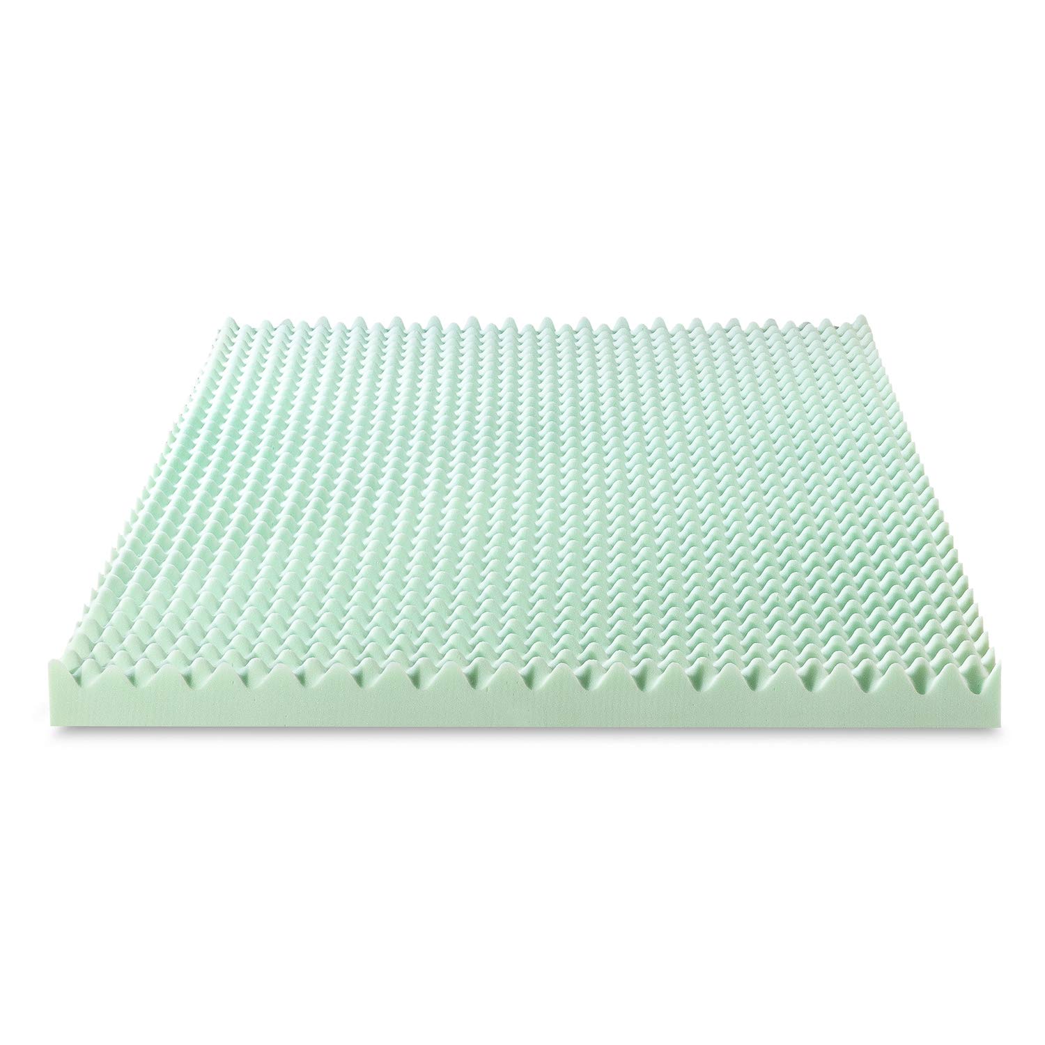 Best Price Mattress 4 Inch Egg Crate Memory Foam Mattress Topper with Calming Aloe Infusion, CertiPUR-US Certified, Twin, Green