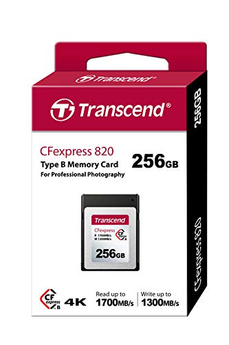 Transcend TS256GCFE820 CFexpress 820 Type B Memory Card for 4K Video Capture