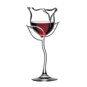 gqu fancy red wine goblet wine cocktail glass 100ml rose flower shape wine glass party barware drinkware