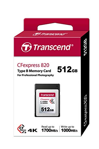 Transcend TS512GCFE820 CFexpress 820 Type B Memory Card for 4K Video Capture