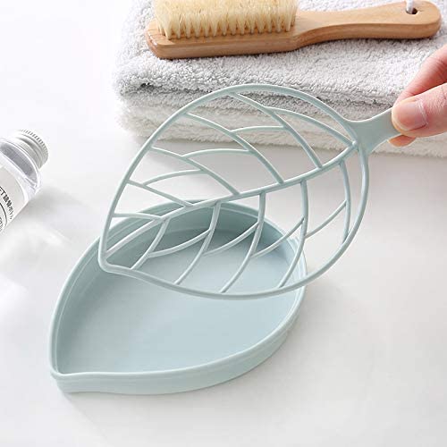 Lele 3 Color Soap Dishes,Leaf-Shaped Shower Soap bar Holder with Draining Tray,Fashionable Soap Dishes for Shower Kitchen