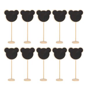 10 pack mini chalkboards wood table blackboard bear shape signs board with wooden base for weddings and special event decorations crafts