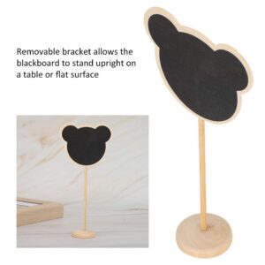 10 Pack Mini Chalkboards Wood Table Blackboard Bear Shape Signs Board with Wooden Base for Weddings and Special Event Decorations Crafts