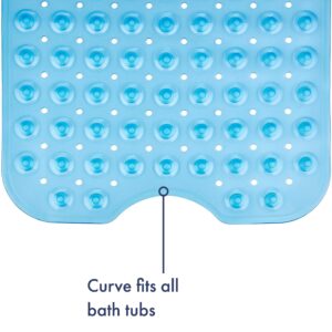 Tranquil Beauty Square Blue Shower Mat 53x53cm/21x21in | Non-Slip, Machine-Washable Quadrant Bath Mat for Walk in Shower Tray | Shower Mats Non-Slip Suction Cups Ideal for Kids & Elderly