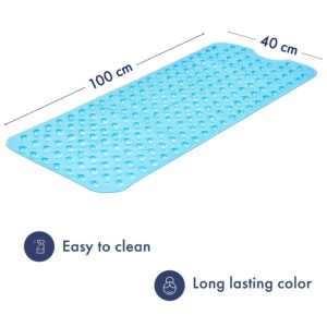 Tranquil Beauty Square Blue Shower Mat 53x53cm/21x21in | Non-Slip, Machine-Washable Quadrant Bath Mat for Walk in Shower Tray | Shower Mats Non-Slip Suction Cups Ideal for Kids & Elderly