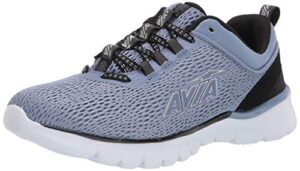 avia women's avi-factor running shoe, stonewash/black/silver/black reflective, 7.5