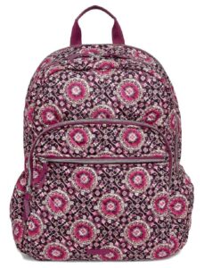 vera bradley iconic campus backpack in raspberry medallion performance twill