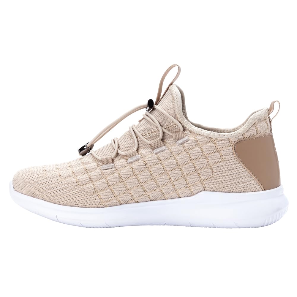 Propet TravelBound Athleisure Sneaker Womens Walking 75 US CreamMetallic