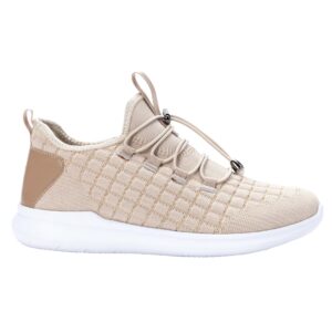 Propet TravelBound Athleisure Sneaker Womens Walking 75 US CreamMetallic