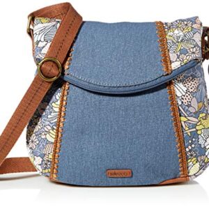 Sakroots Foldover Crossbody Bag in Cotton Canvas, Shadow Flower Power