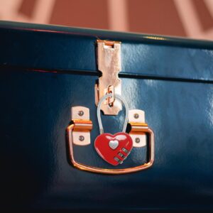 Red Heart Padlock, Mini Code Lock, Wire Rope 3-Digit Code Combination Padlock for Travel Bags/Suitcase/Lockers/Backpacks/Jewelry Boxes, 3 Packs