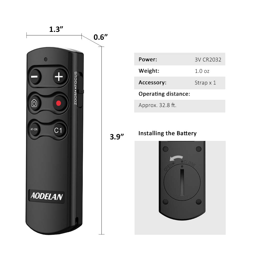 AODELAN Wireless Remote Control Camera Shutter Release for Sony ZV-E10, FX3, ZV-1, A7SM3, A7C, A7RIV, Alpha 9,7R IV,7R III, 7 III, 6600, 6400, 6100, 9 II, RX0 II, RX100 M7; Replces Sony RMT-P1BT