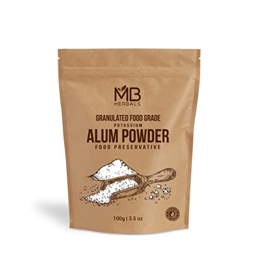 MB Herbals Alum Powder 100 Gram (3.5 oz) | Granulated Potassium Alum Powder | Purified Through Shodhan Process | Granulated Powder