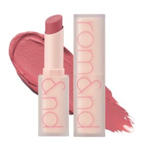 rom&nd zero matte lipstick 3g, 10 pink sand, intense color, highly pigmented, last all day, weightless, smooth velvet texture, matte finish, without drying or flaking, ultra-adhesive formula
