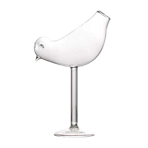 FEIlei Glass Cup, 150Ml Creative Bird Shape Cocktail Goblet Glass Personality Molecular Smoked-C