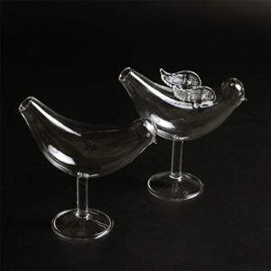 FEIlei Glass Cup, 150Ml Creative Bird Shape Cocktail Goblet Glass Personality Molecular Smoked-C