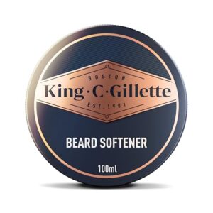 king c. gillette soft beard balm, deep conditioning with cocoa butter, argan oil and shea butter