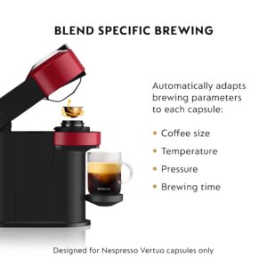 Nespresso Vertuo Next Coffee and Espresso Machine NEW by Breville, Cherry, Coffee Maker and Espresso Machine + Nespresso Capsules VertuoLine, Medium and Dark Roast Coffee, 30 Count Coffee Pods