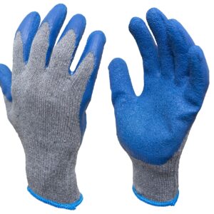 G & F Products Rubber Latex Coated Work Gloves for Construction, Blue, Crinkle Pattern, X-Large (Sold by dozen, 12 Pairs) (1511XL-DZ)