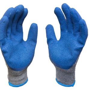 G & F Products Rubber Latex Coated Work Gloves for Construction, Blue, Crinkle Pattern, X-Large (Sold by dozen, 12 Pairs) (1511XL-DZ)