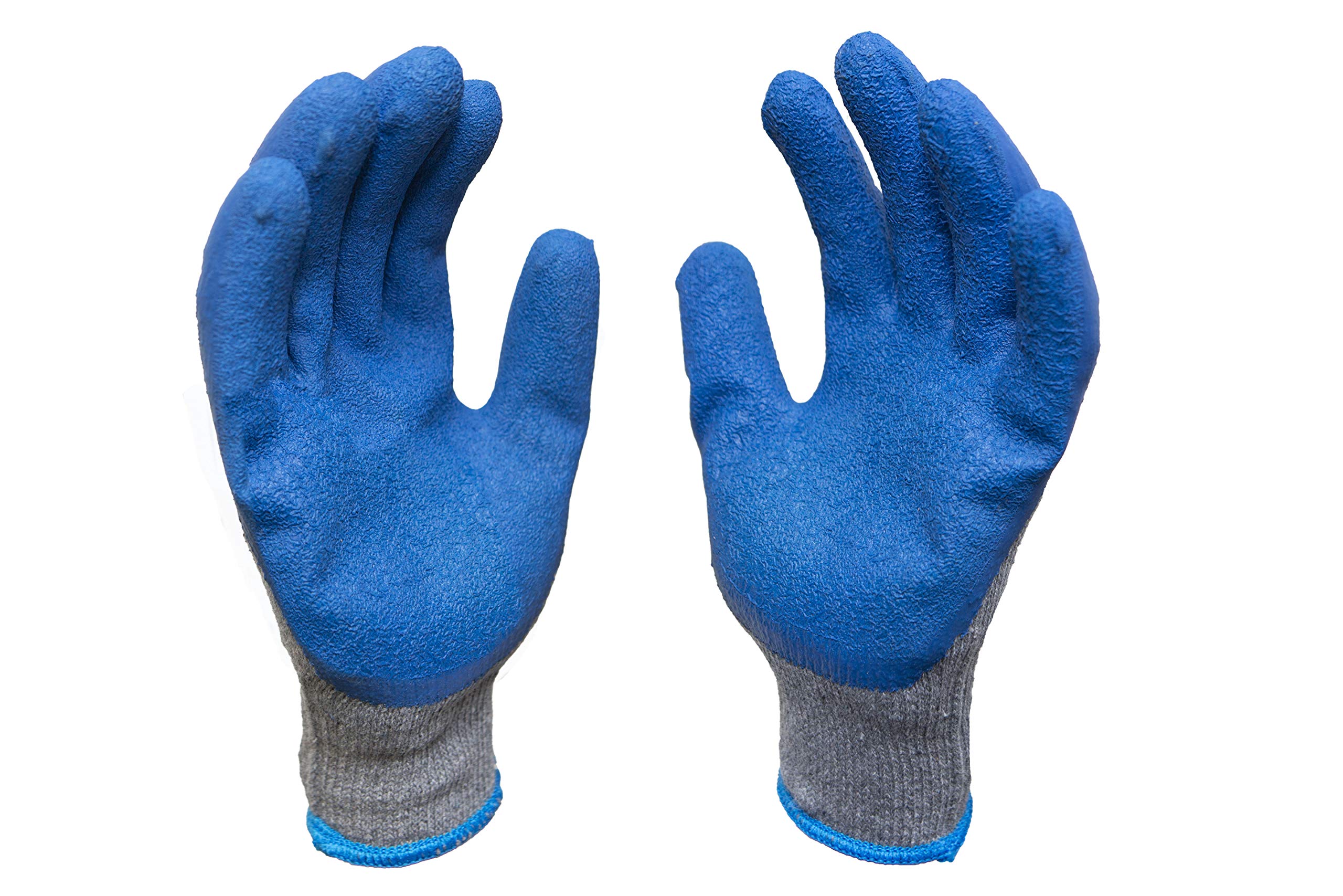 G & F Products Rubber Latex Coated Work Gloves for Construction, Blue, Crinkle Pattern, X-Large (Sold by dozen, 12 Pairs) (1511XL-DZ)