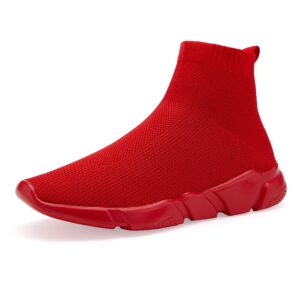men's socks sneakers slip on lightweight breathable comfortable fashion walking shoes all red size 12