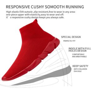 Men's Socks Sneakers Slip On Lightweight Breathable Comfortable Fashion Walking Shoes All Red Size 12