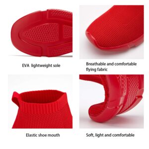 Men's Socks Sneakers Slip On Lightweight Breathable Comfortable Fashion Walking Shoes All Red Size 12