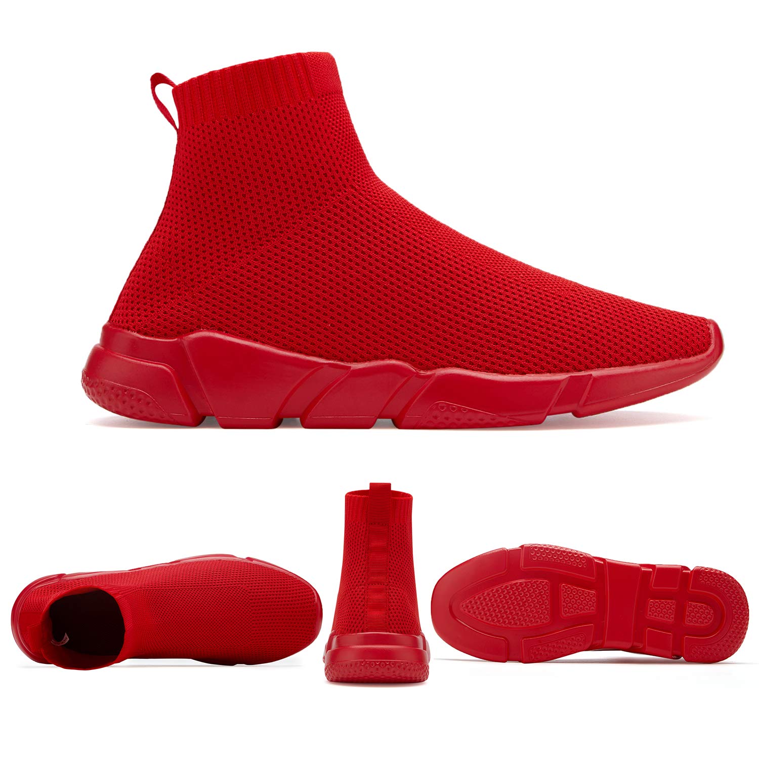 Men's Socks Sneakers Slip On Lightweight Breathable Comfortable Fashion Walking Shoes All Red Size 12