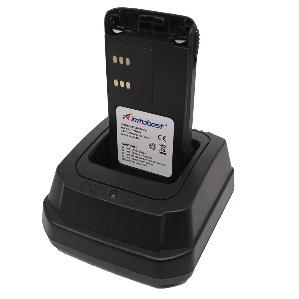 NTN9858C 2100mAh Ni-MH Battery with WPLN4114AR NO-IMPRES Charger Compatible for Motorola Radio XTS2500 XTS1500 PR1500 MT1500