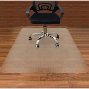 aibob office chair mat for hardwood floors, 36'' x 48'' heavy duty floor mats for computer desk, easy glide for chairs, flat without curling
