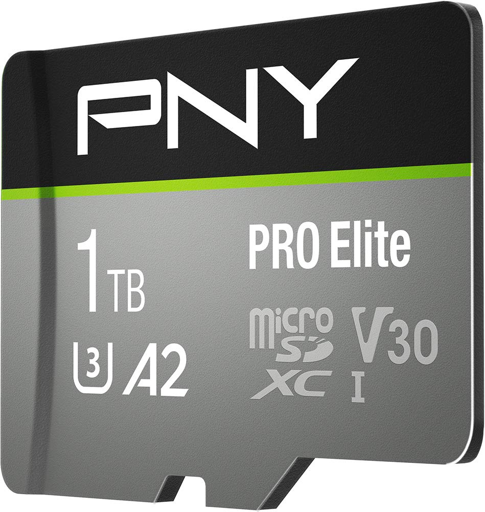 PNY 1TB PRO Elite microSDXC Memory Card - 100MB/s, UHS-I, 4K UHD, Full HD, A2, micro SD