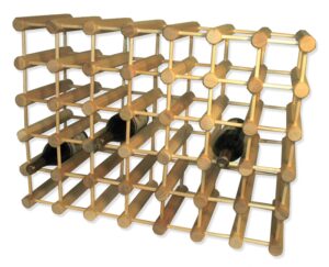 j.k. adams ash wood modular stackable wine rack storage holder with natural pins, 40 bottle
