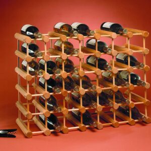 J.K. Adams Ash Wood Modular Stackable Wine Rack Storage Holder with Natural pins, 40 Bottle