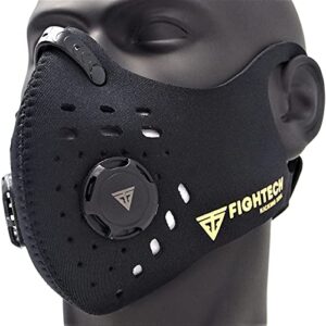 fightech dust mask - reusable face mask with filter - air filtration mask with vent - dust mask woodworking (large, black)